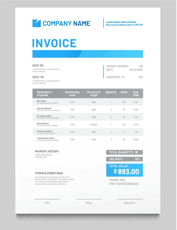 Custom Invoice